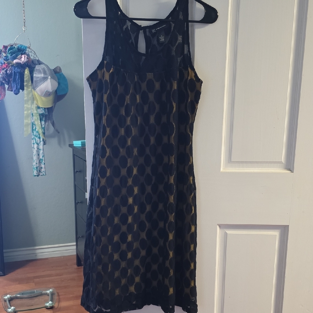 INC International Concepts Black and Gold Midi Dress